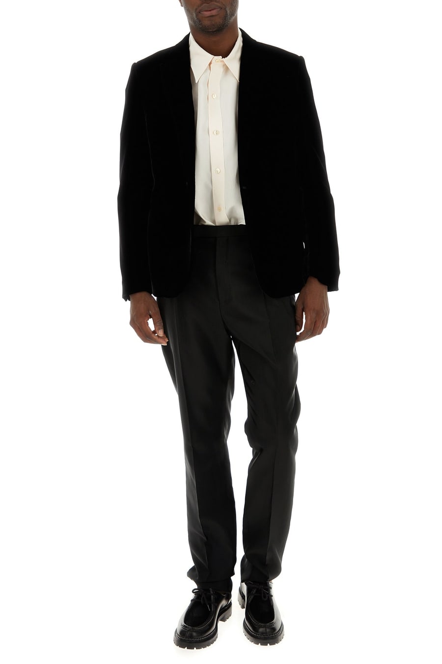 Saint Laurent Pantalone in faille nero, view 6