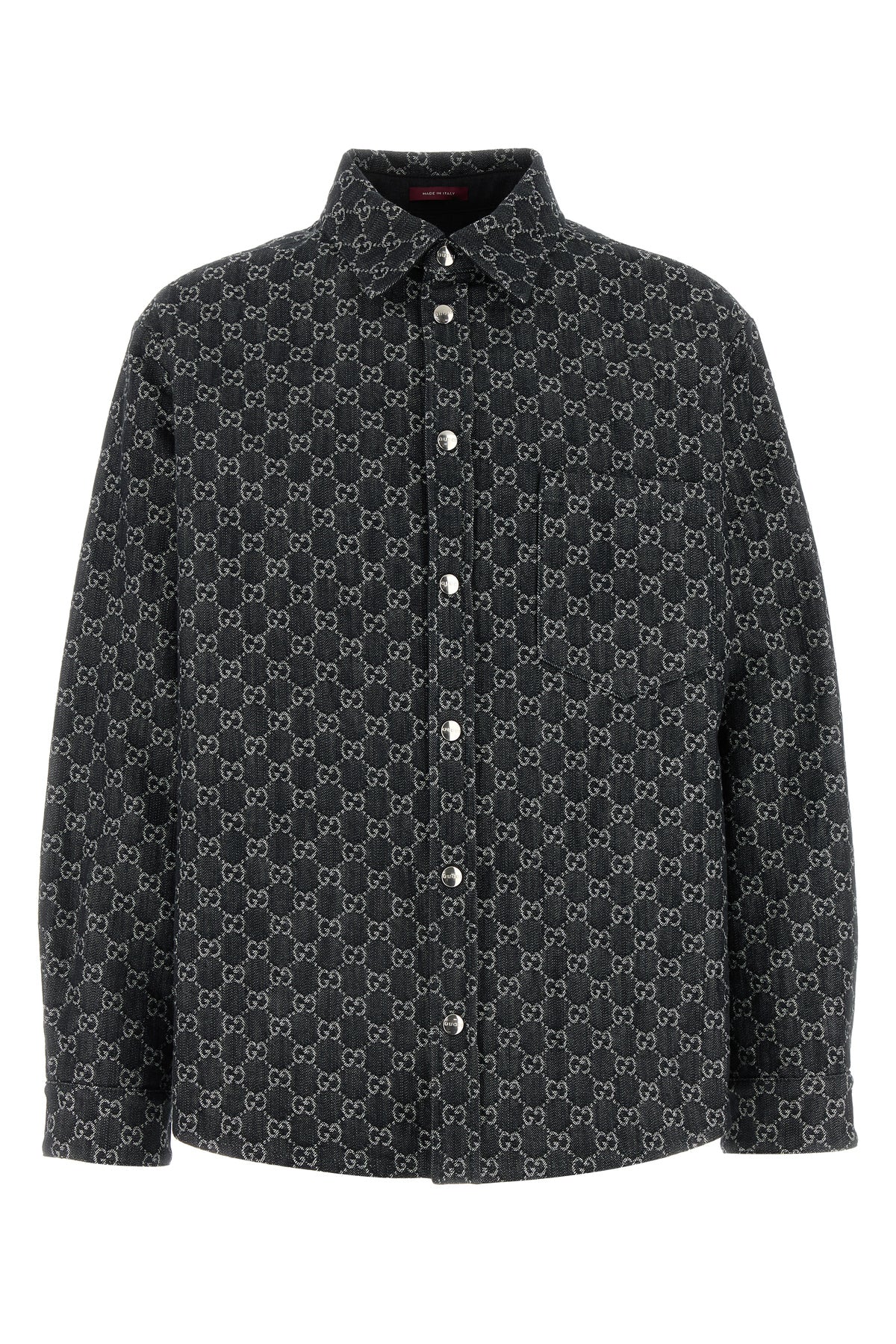 Gucci Camicia reversibile in denim ricamato