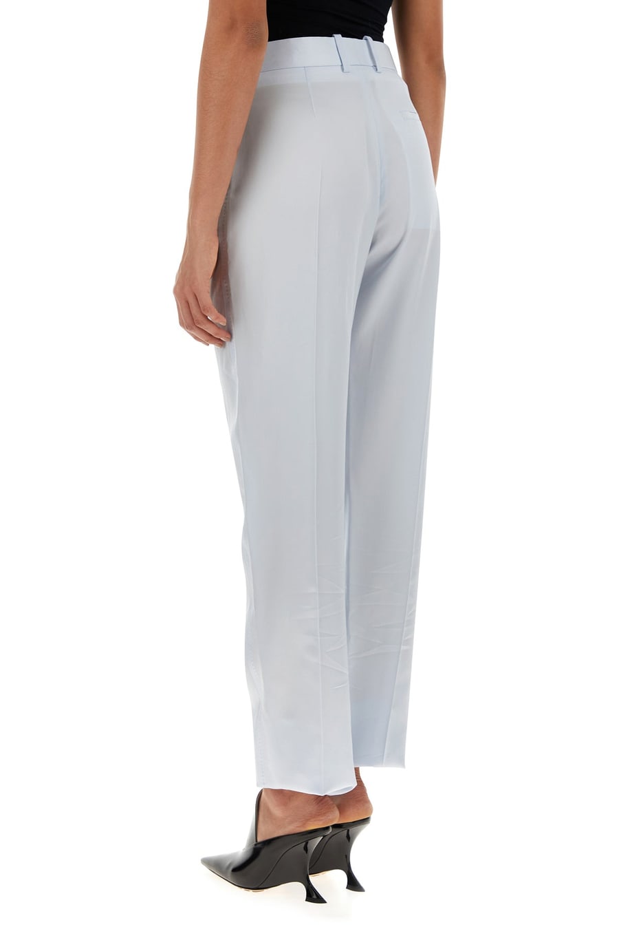Bottega Veneta Pantalone in twill azzurro pastello, view 4