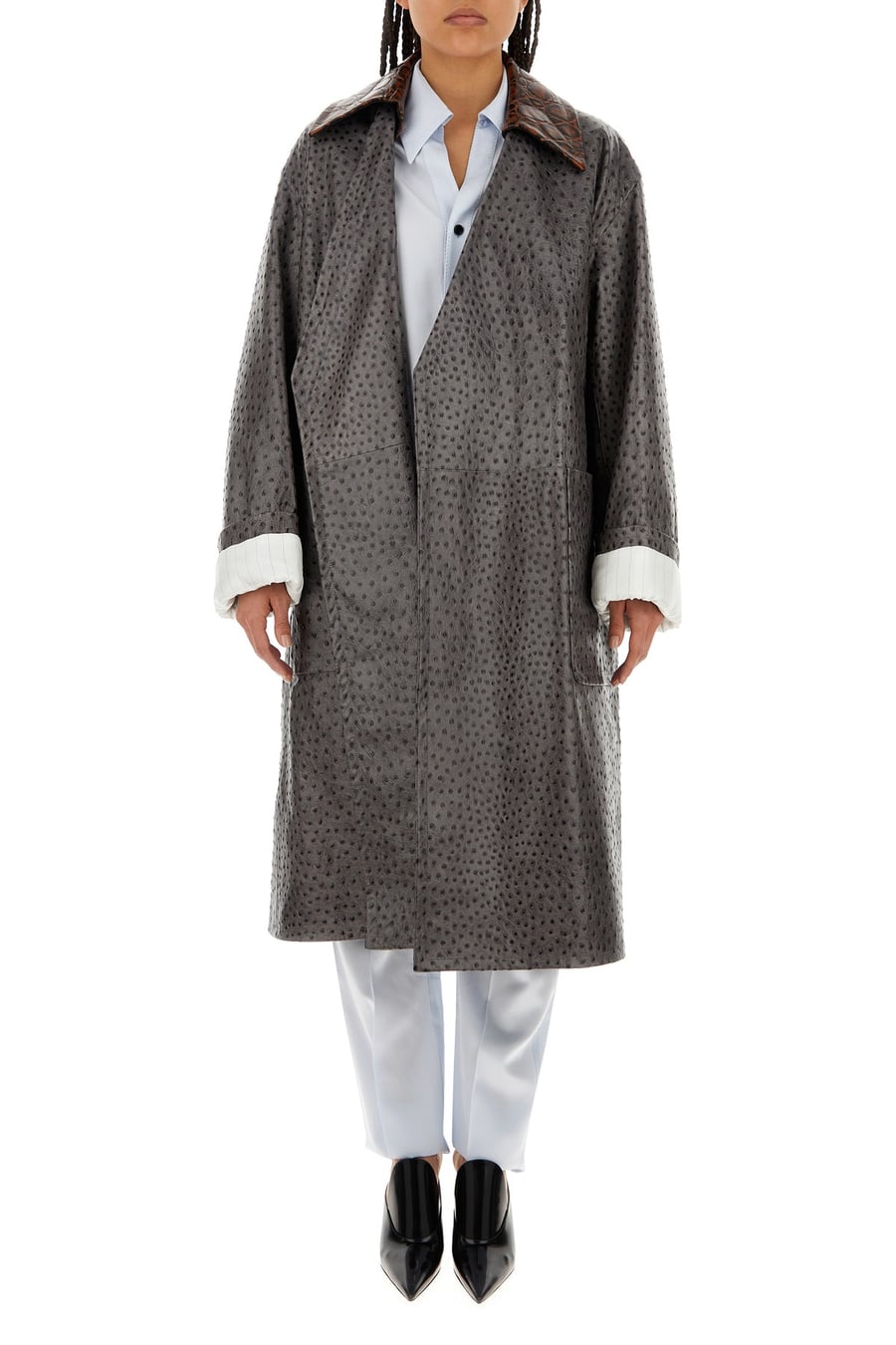 Bottega Veneta Pantalone in twill azzurro pastello, view 6
