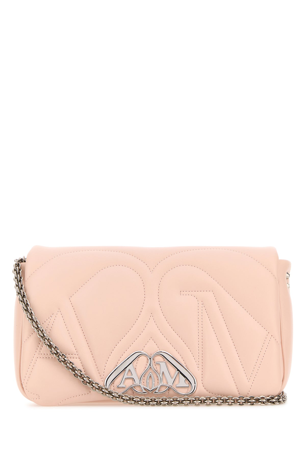 Alexander McQueen Borsa a spalla Seal piccola in pelle rosa