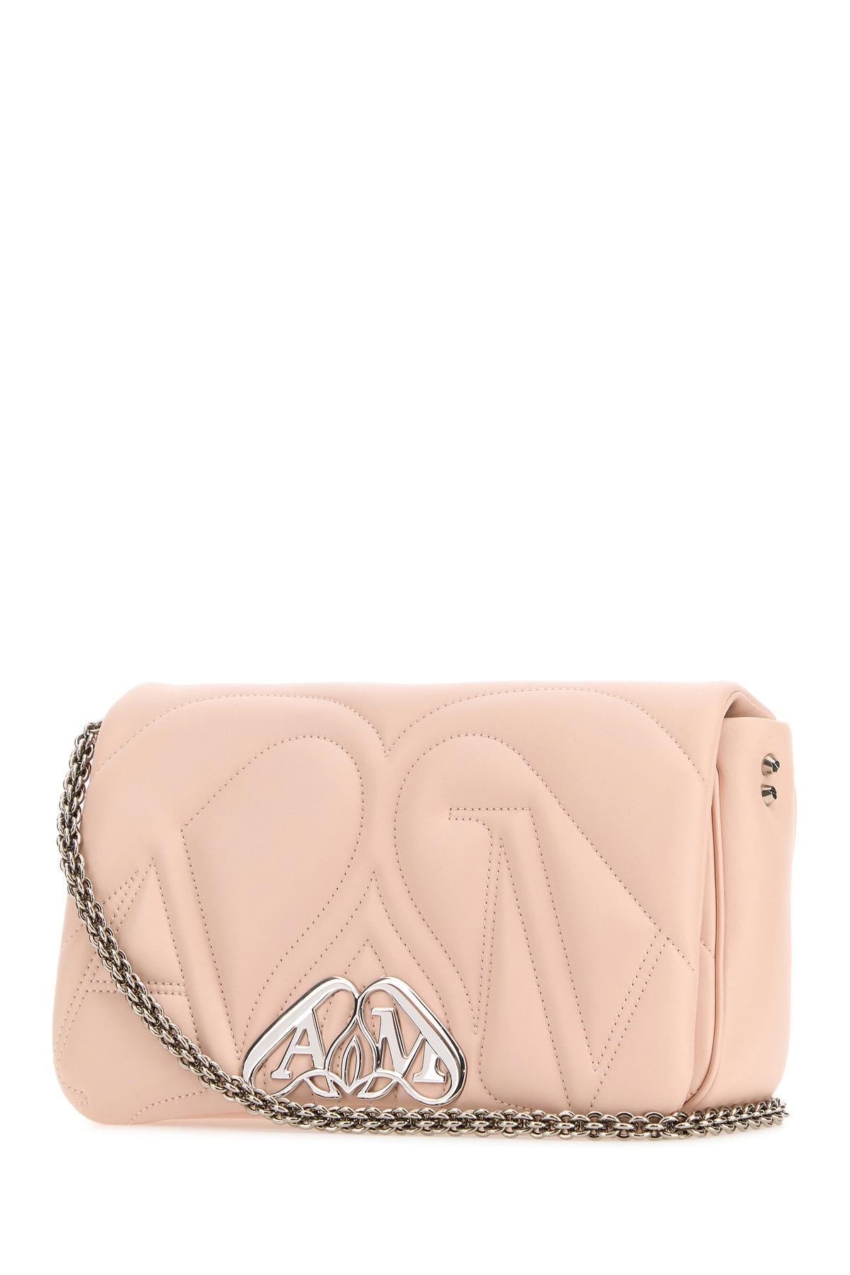 Alexander McQueen Borsa a spalla Seal piccola in pelle rosa, view 2