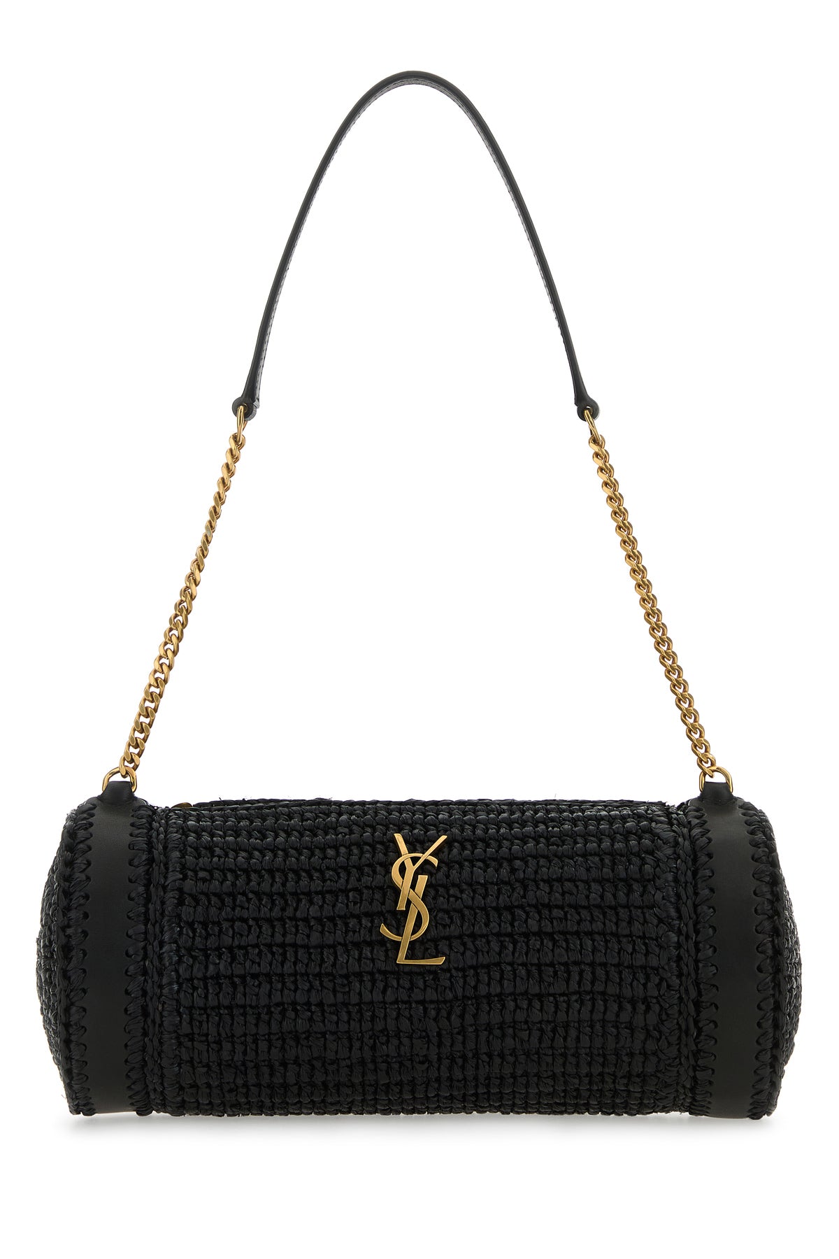 Saint Laurent Borsa a spalla Cassandre nera in rafia e pellle