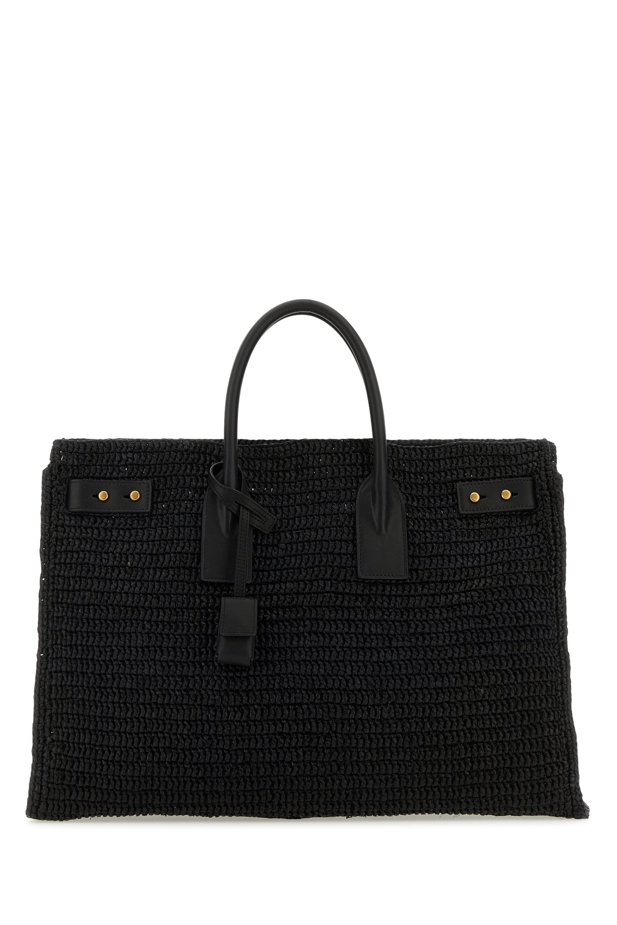 Saint Laurent Borsa shopping Sac De Jour media in rafia nera