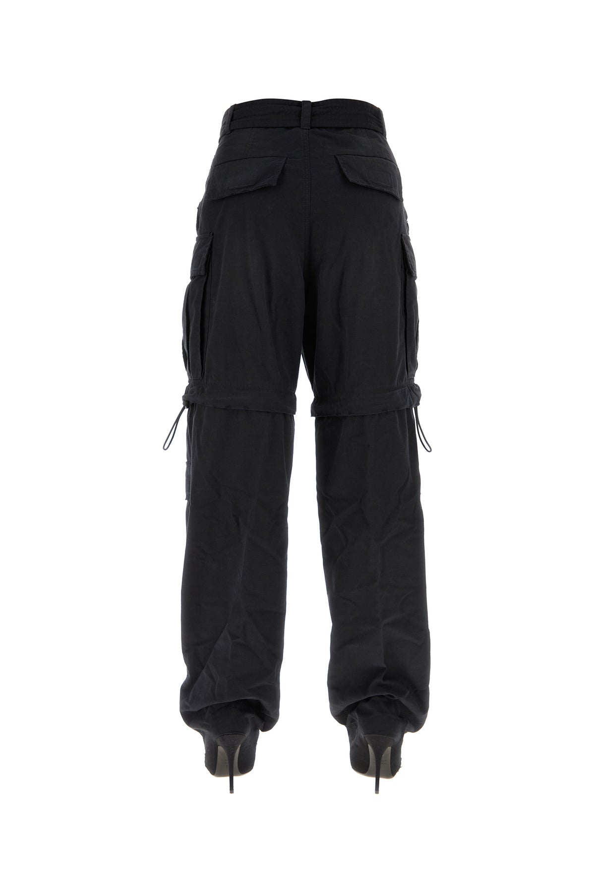 Balenciaga Pantaboots Knife Cargo in cotone nero, view 2