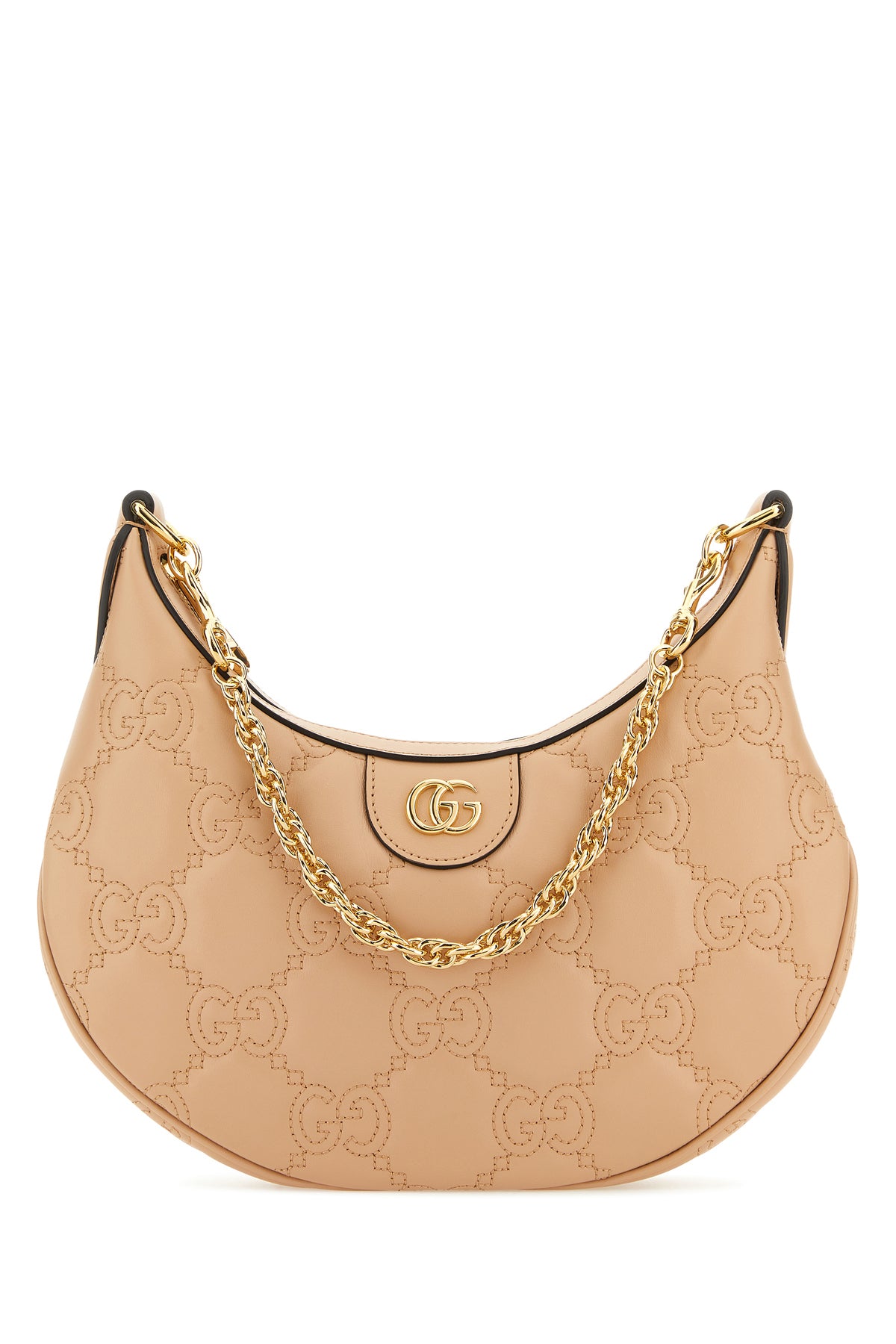 Gucci Borsa a mano Lion GG piccola in pelle rosa cipria