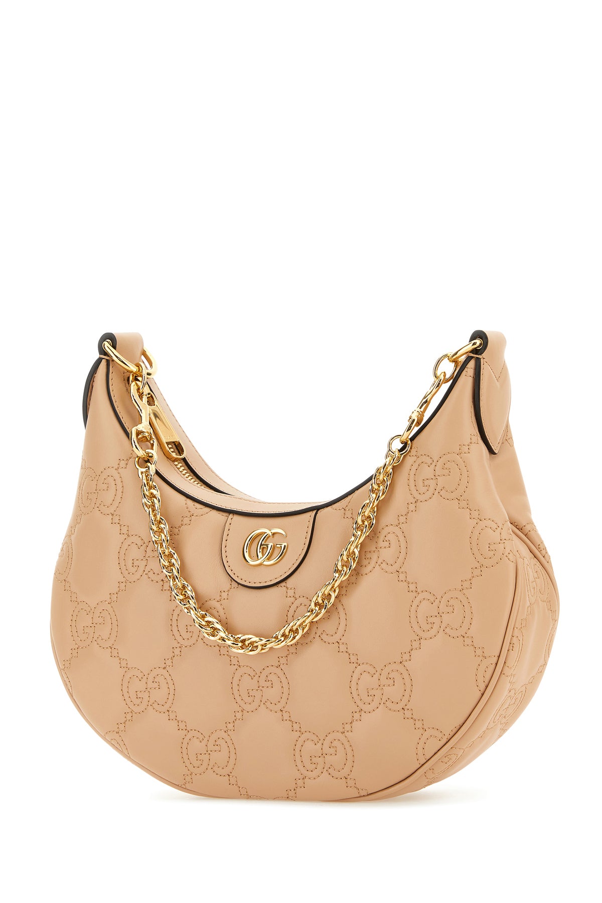 Gucci Borsa a mano Lion GG piccola in pelle rosa cipria, view 2
