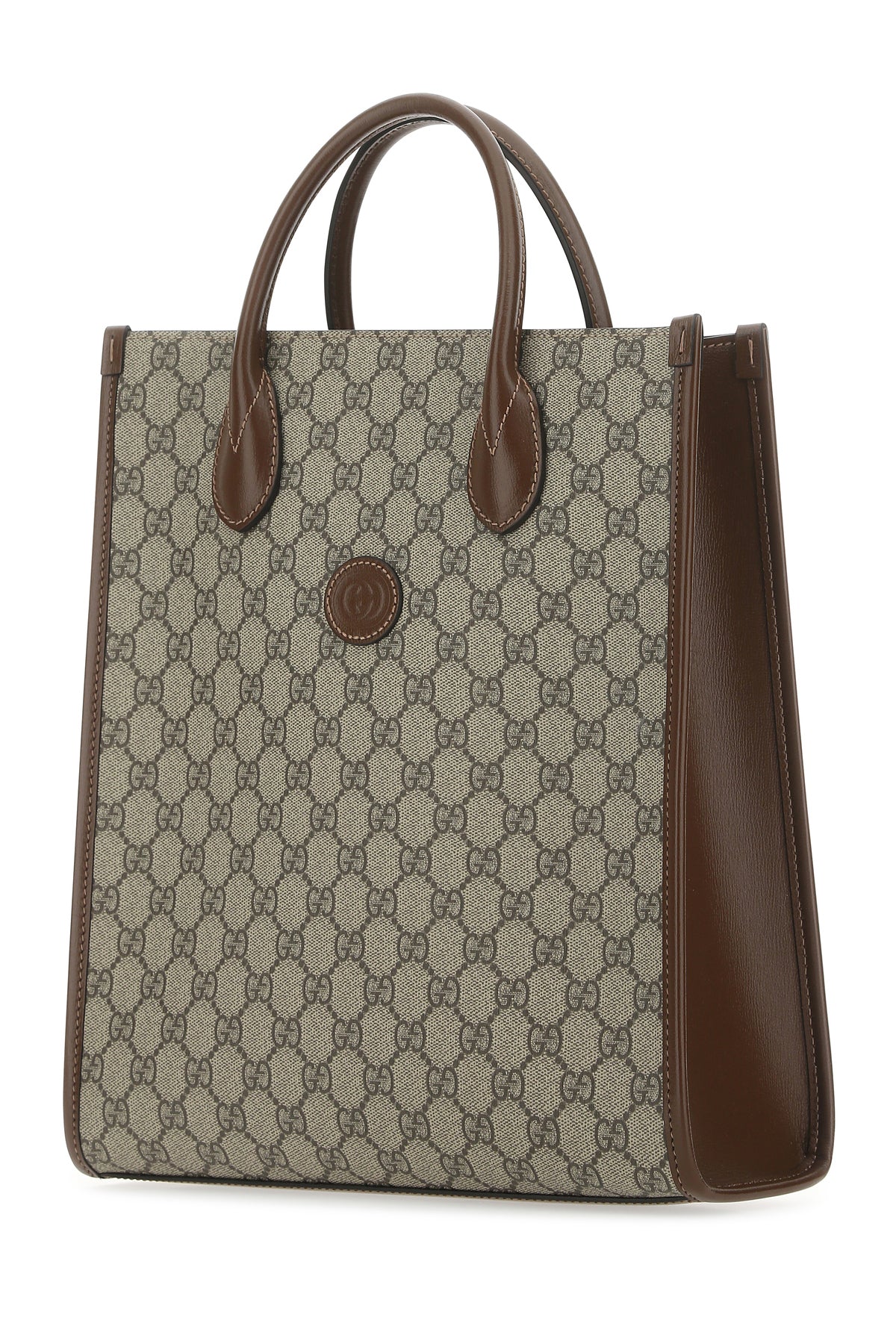 Gucci Borsa a mano in tessuto GG Supreme e pelle, view 2