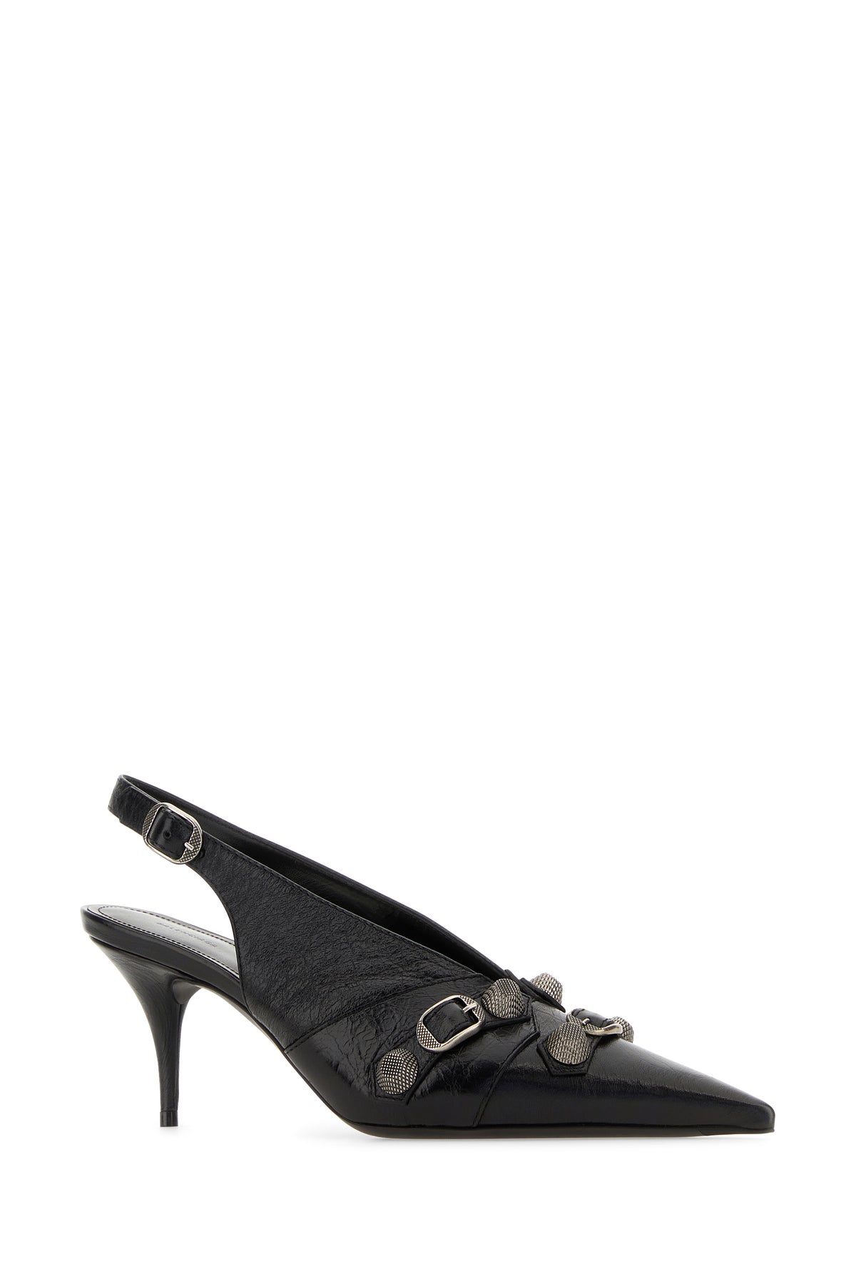 Balenciaga Scarpe con tacco Cagole in pelle nera, view 2