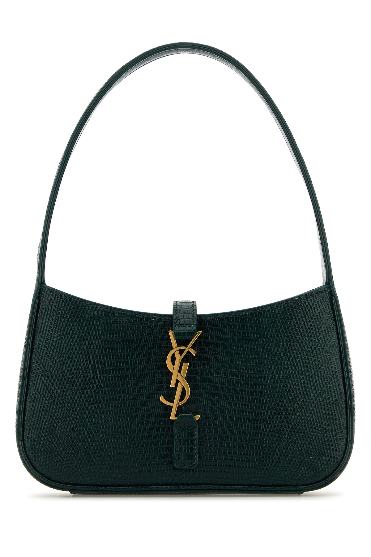 Saint Laurent Borsa a mano Le 5 à 7 mini in pelle verde bottiglia