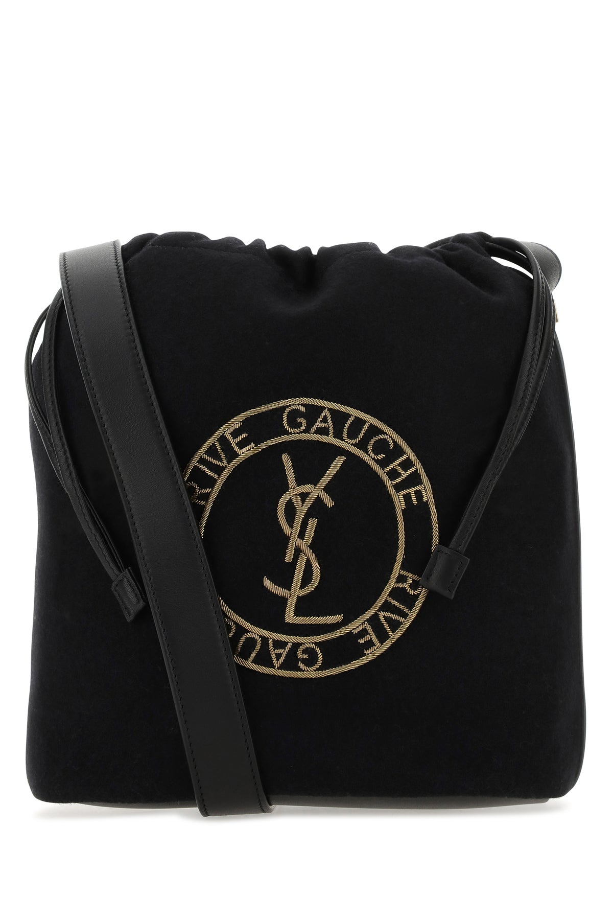 Saint Laurent Borsa a secchiello Rive de Gauche in feltro nero