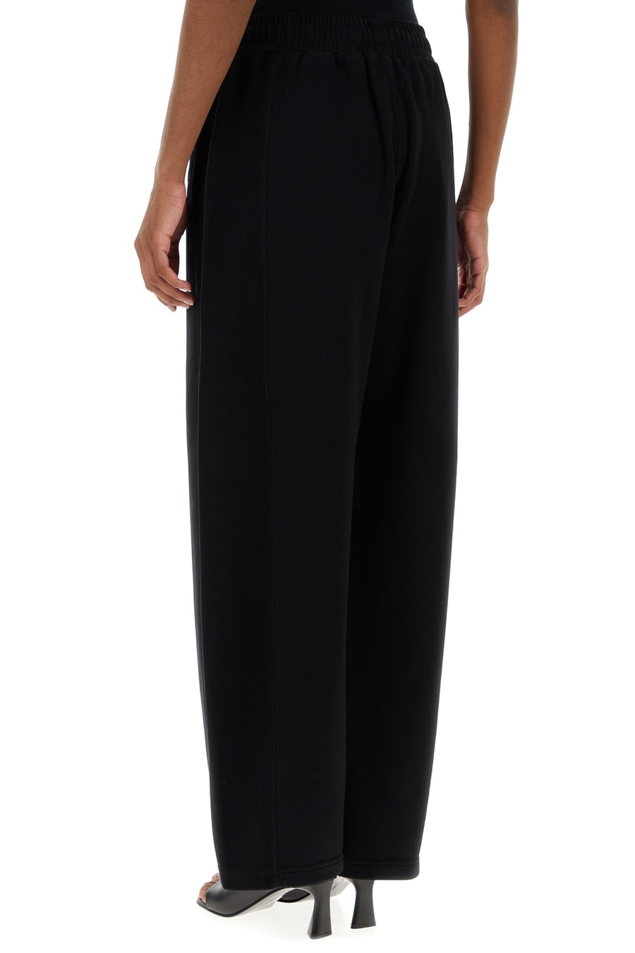Stella McCartney Pantalone jogging in cotone nero, view 4