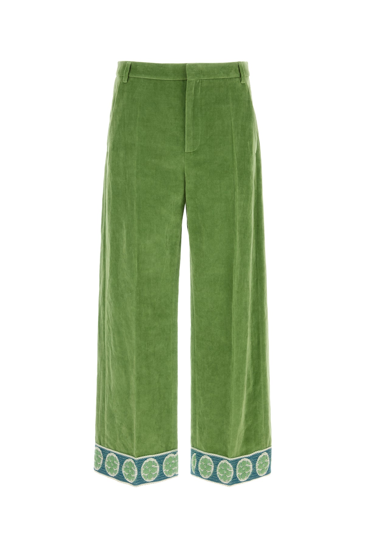 Valentino Garavani Pantalone in velluto verde
