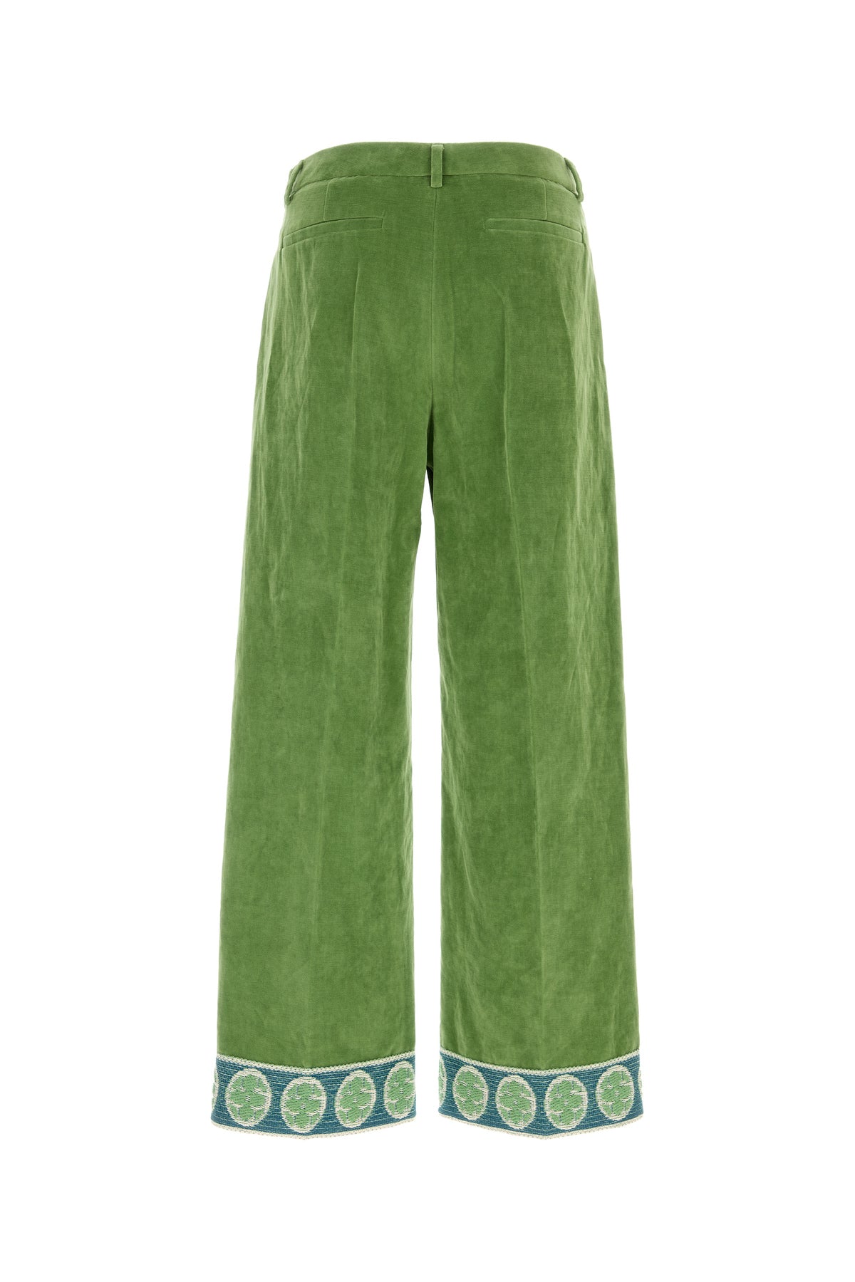 Valentino Garavani Pantalone in velluto verde, view 2