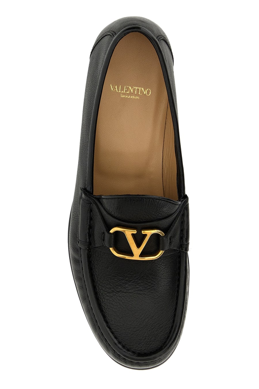 Valentino Garavani Mocassini VLogo in pelle nera, view 4