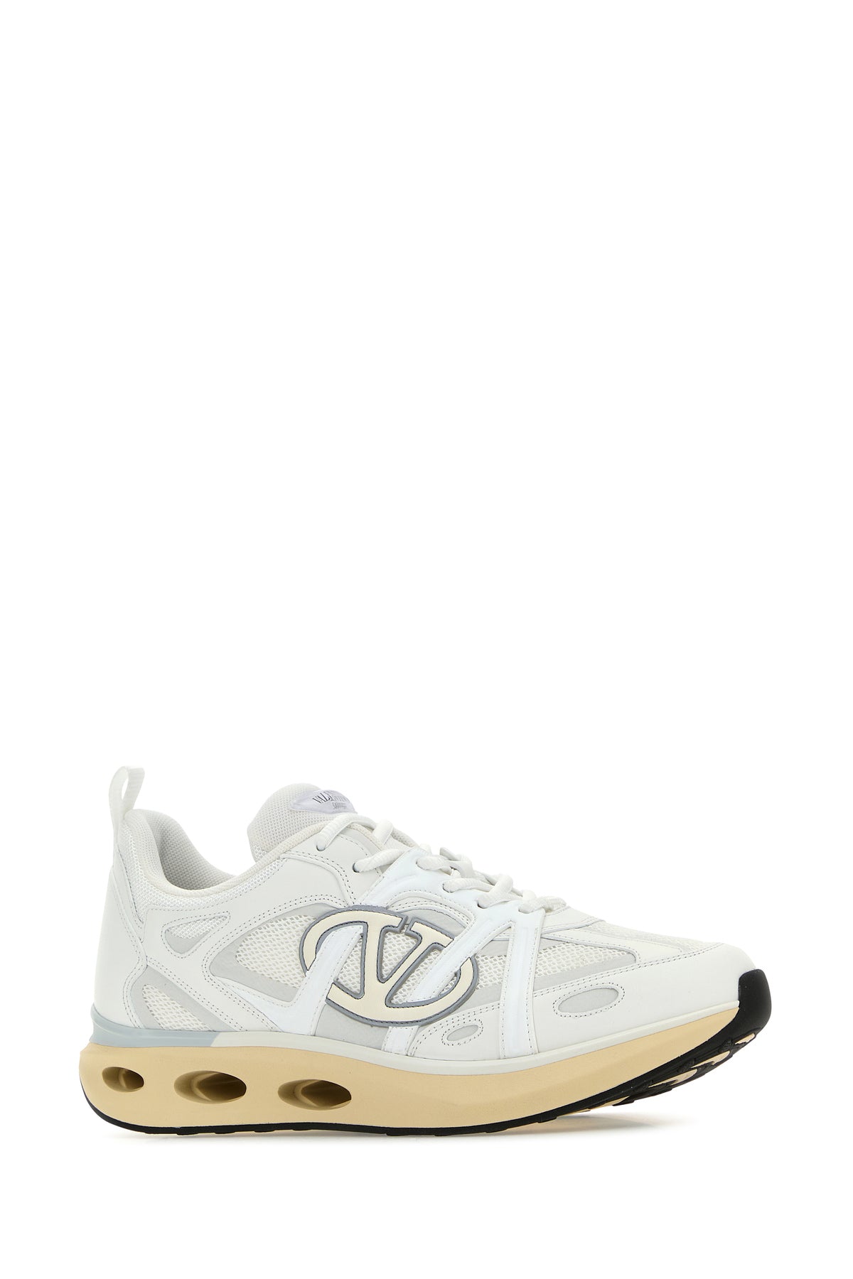 Valentino Garavani Sneakers VLogo EasyJog bianche in pelle e tessuto, view 2