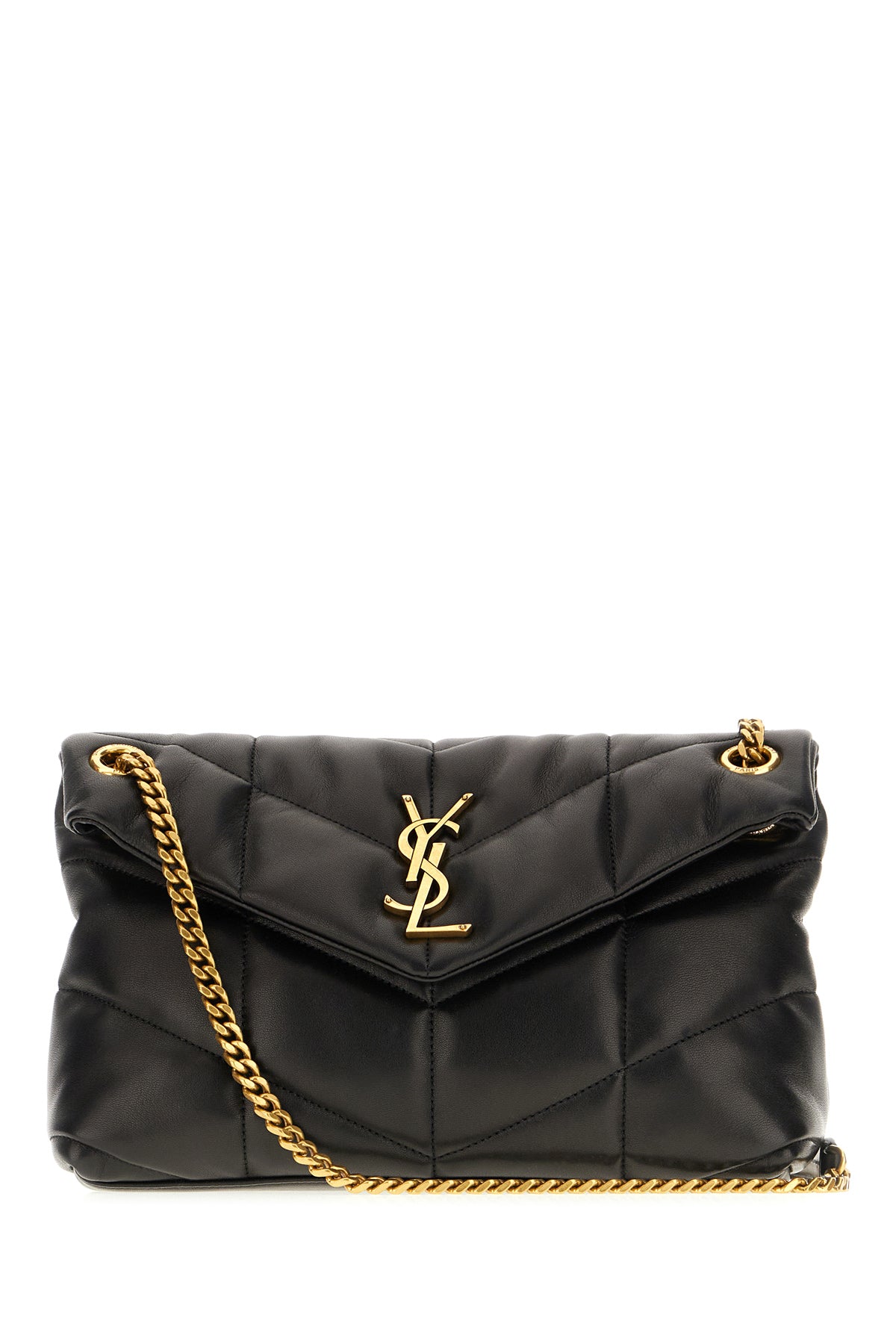 Saint Laurent Borsa a spalla Puffer piccola in nappa nera
