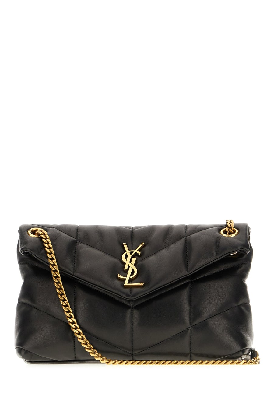 Saint Laurent Borsa a spalla Puffer piccola in nappa nera