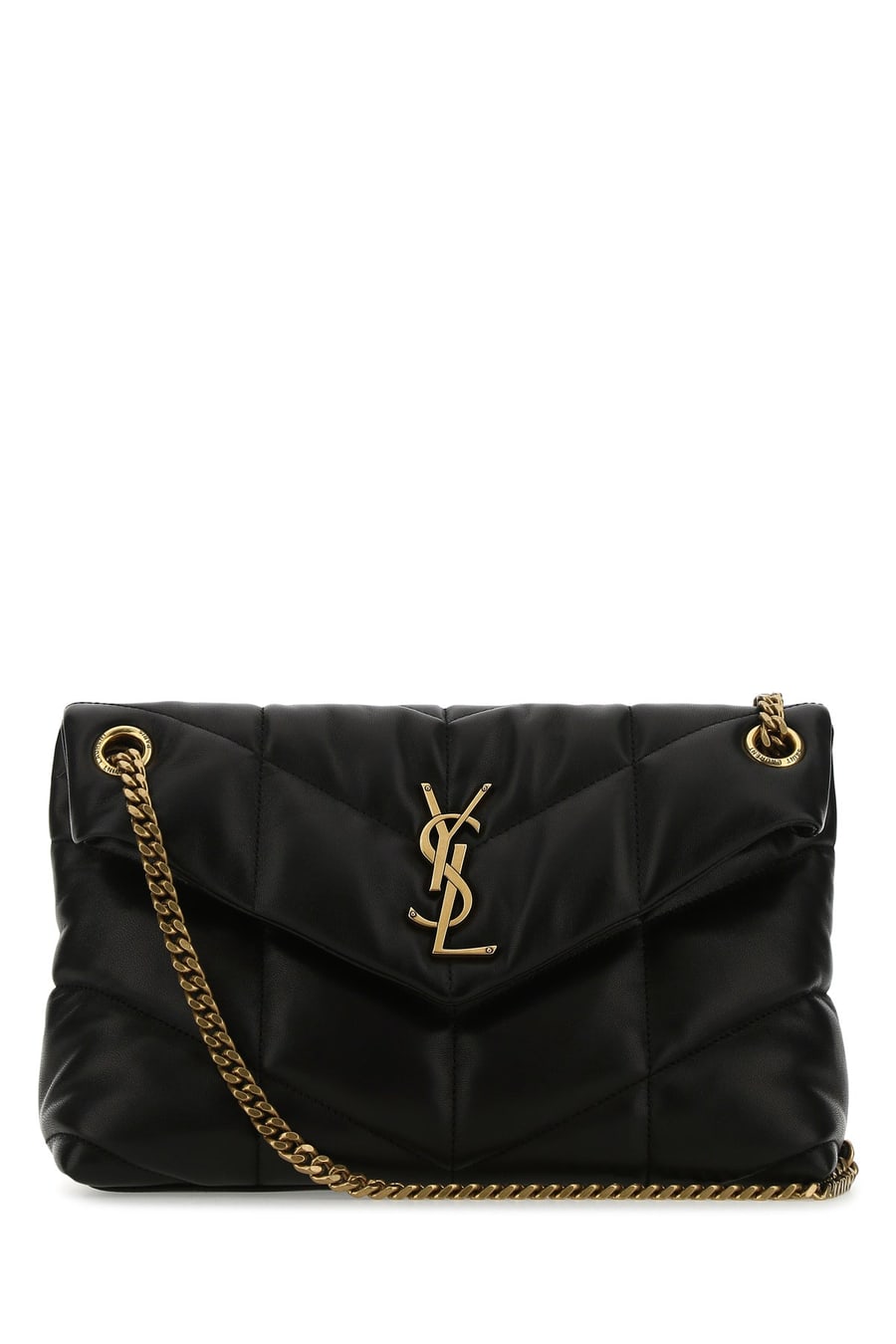 Saint Laurent Borsa a spalla Puffer piccola in nappa nera