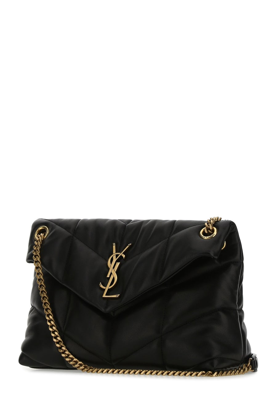 Saint Laurent Borsa a spalla Puffer piccola in nappa nera, view 2