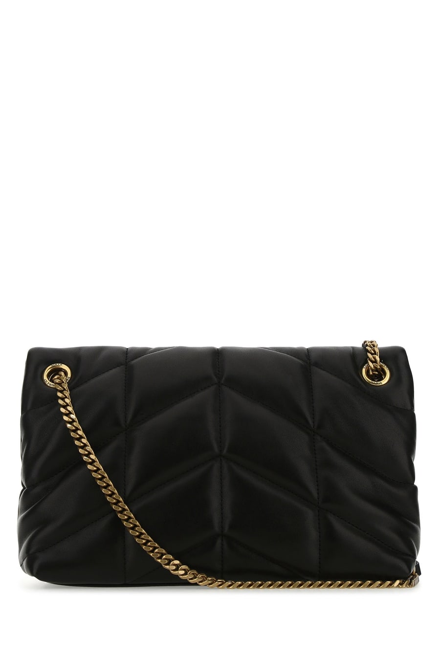 Saint Laurent Borsa a spalla Puffer piccola in nappa nera, view 3