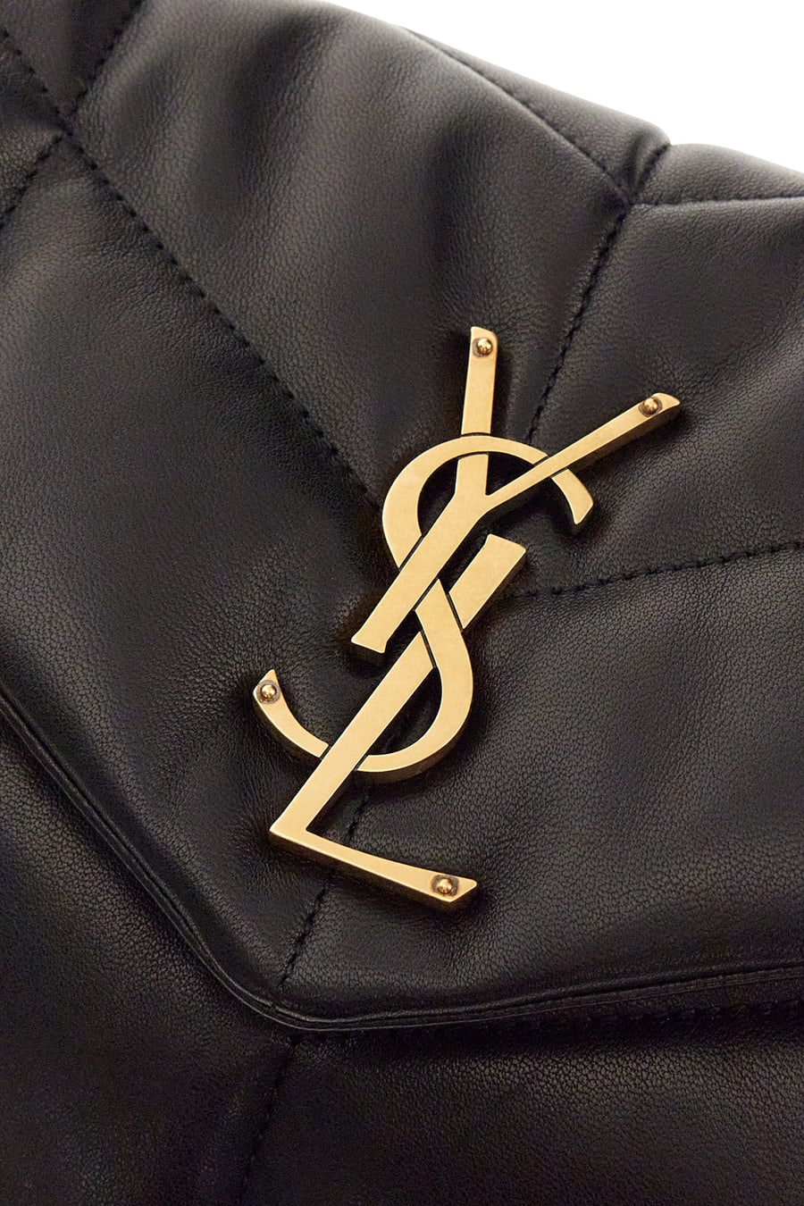 Saint Laurent Borsa a spalla Puffer piccola in nappa nera, view 4