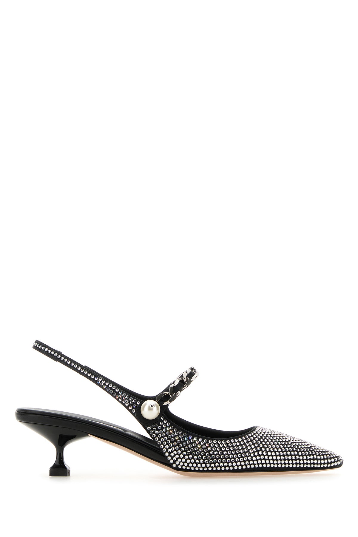 Miu Miu Scarpe con tacco in raso decorato