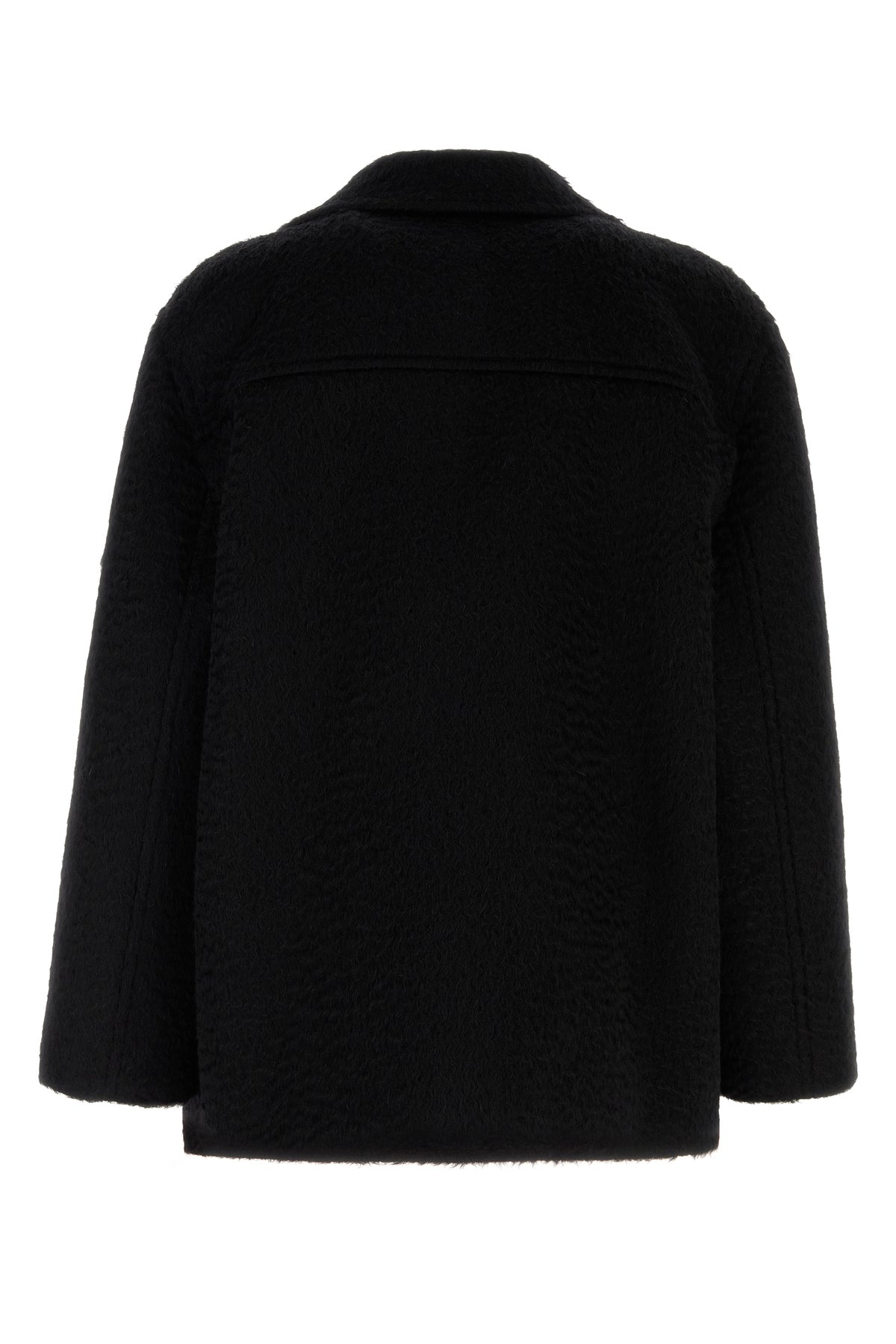 Valentino Garavani Cappotto nero in mohair e lana, view 2
