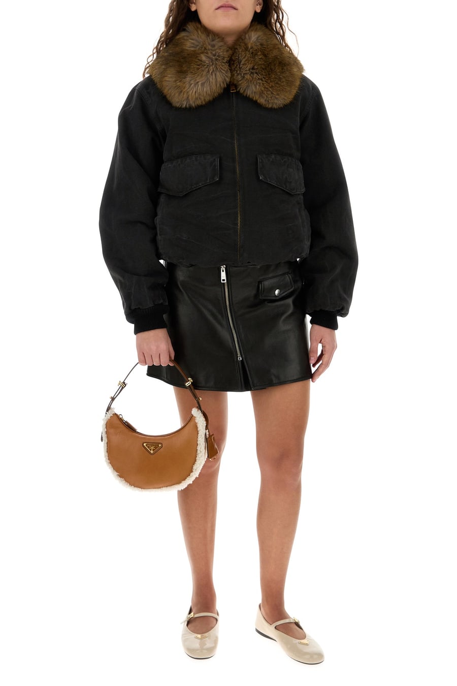 Prada Minigonna in pelle nera, view 6