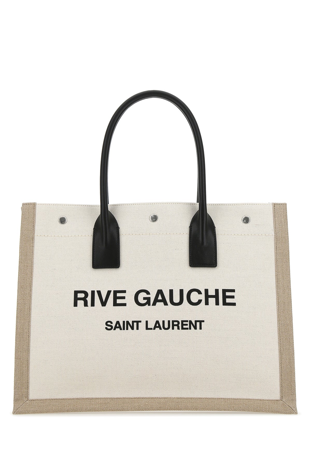 Saint Laurent Borsa da shopping Rive Gauche grande in tela sabbia