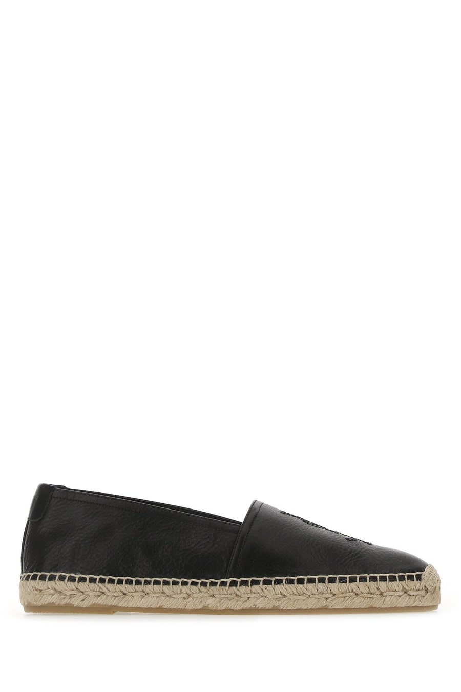 Saint Laurent Espadrillas Monogram in pelle nera