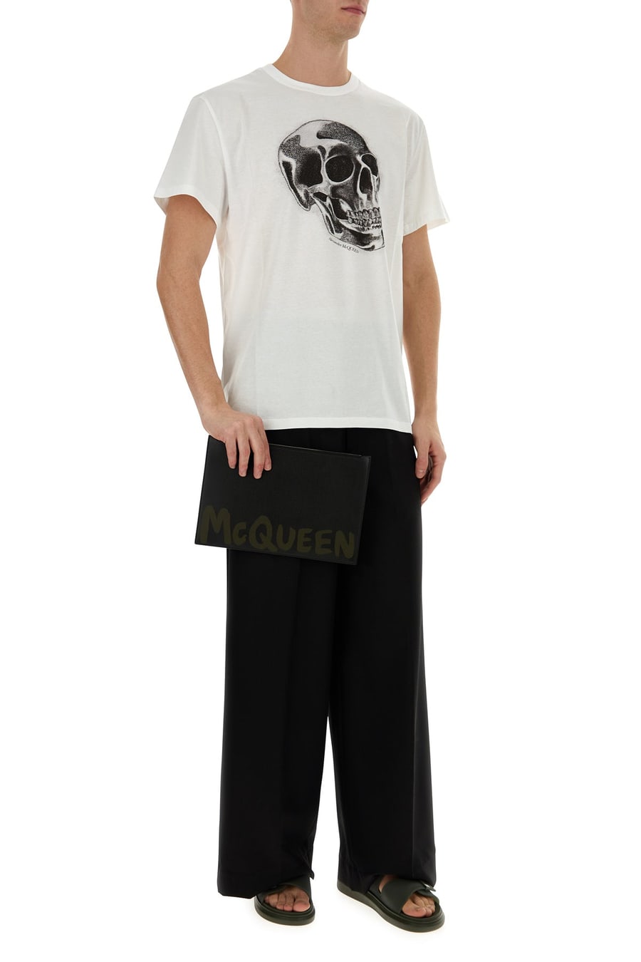Alexander McQueen Clutch in pelle nera, view 5
