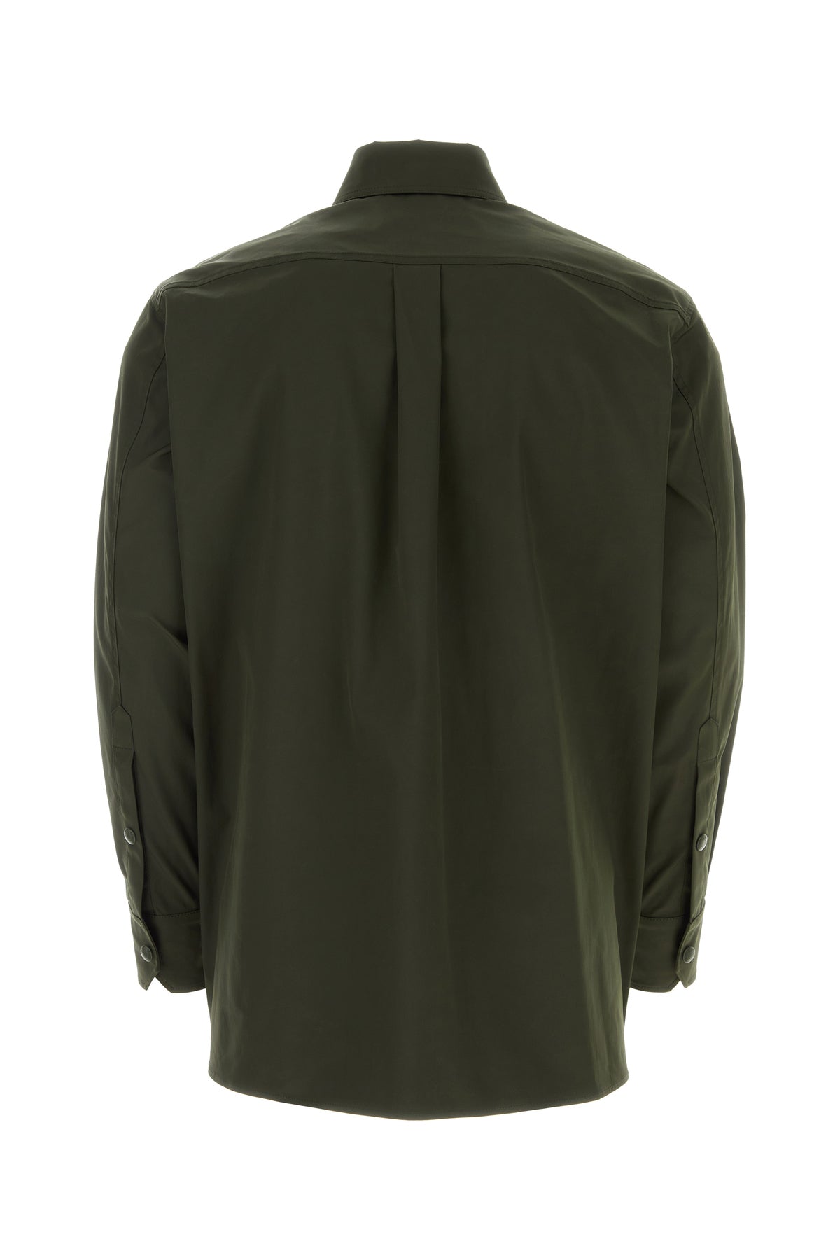 Valentino Garavani Camicia in poliestere stretch verde oliva, view 2