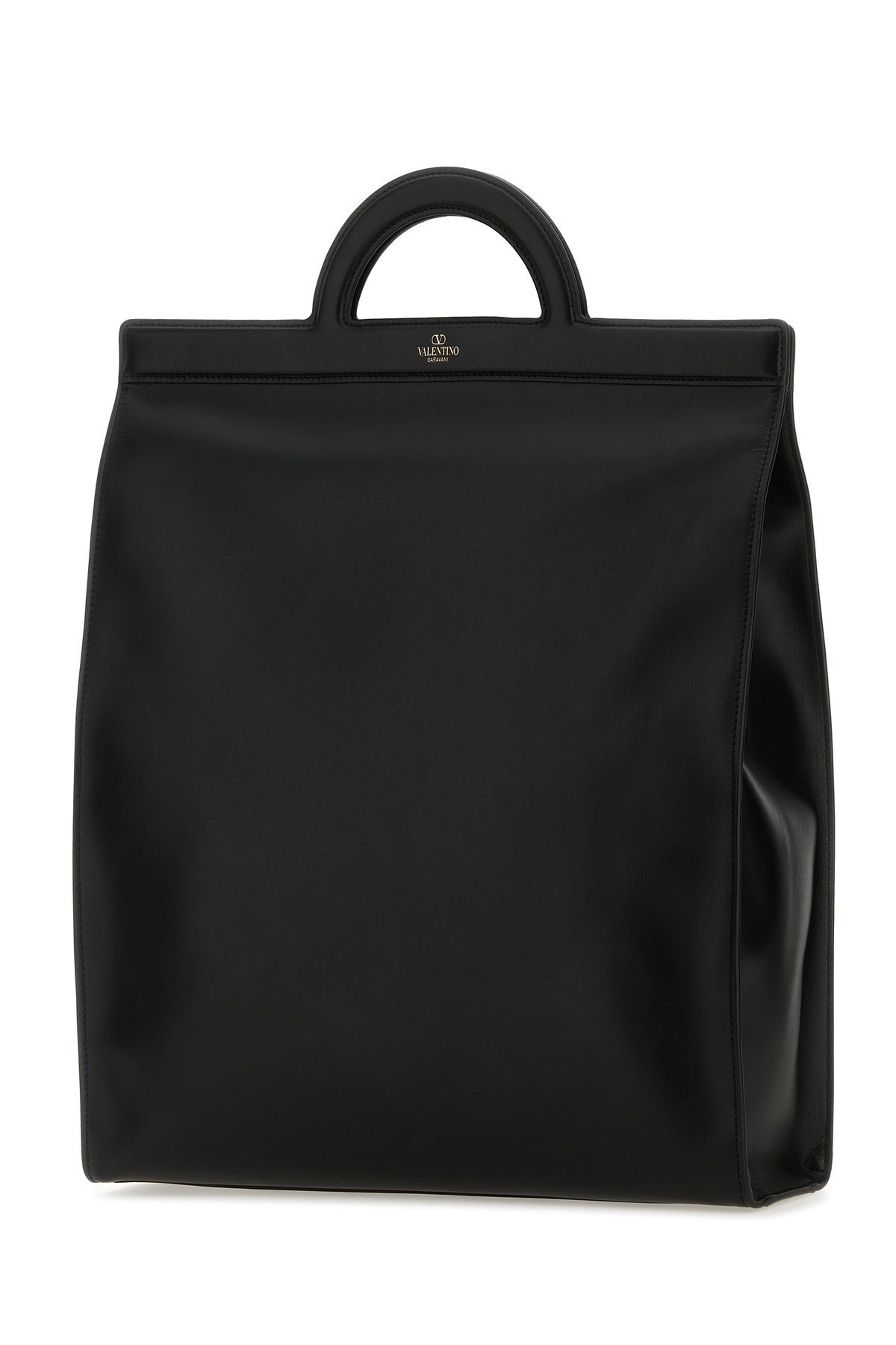 Valentino Garavani Borsa shopping in pelle nera, view 2