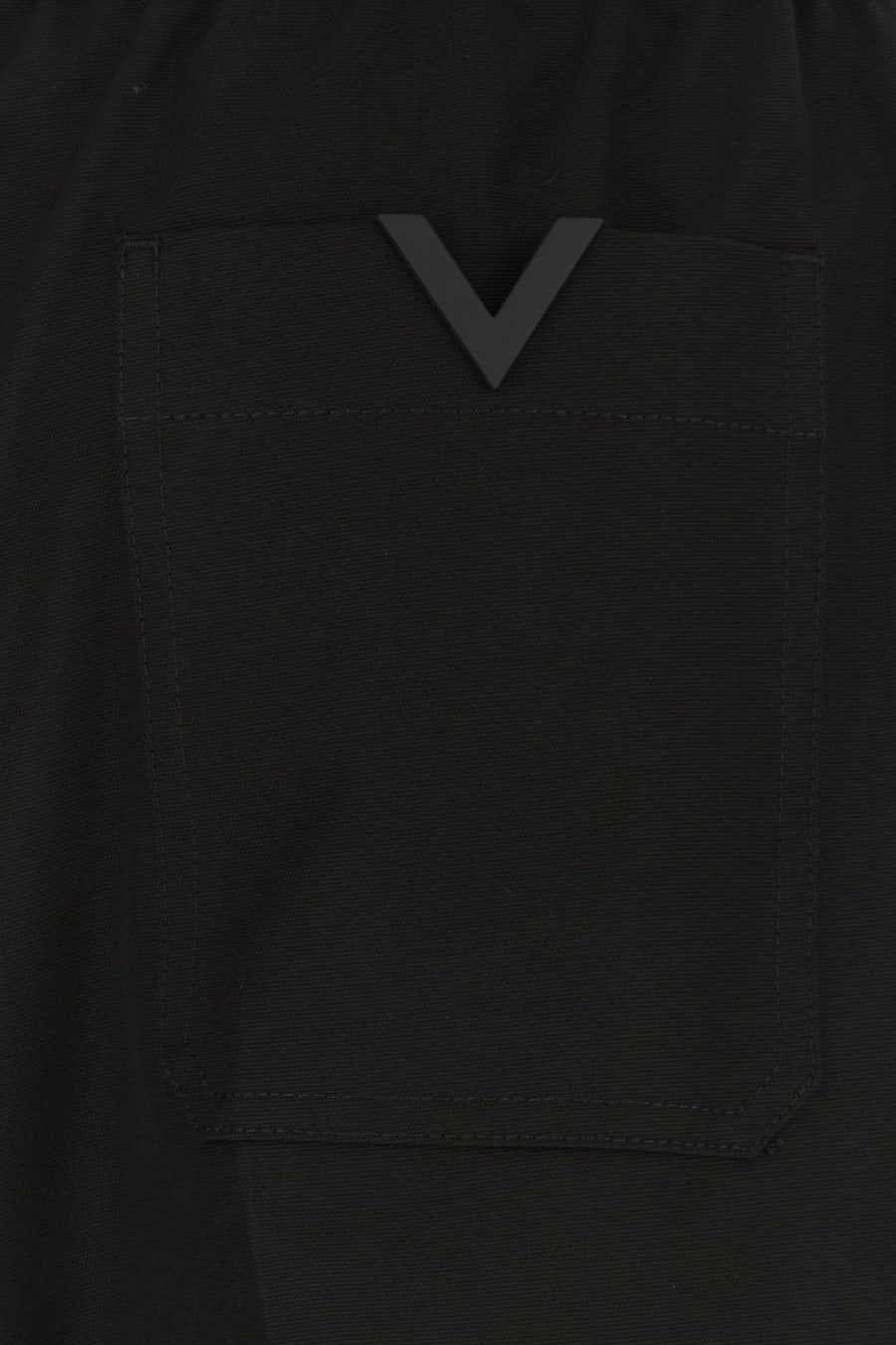 Valentino Garavani Pantalone in cotone stretch nero, view 5