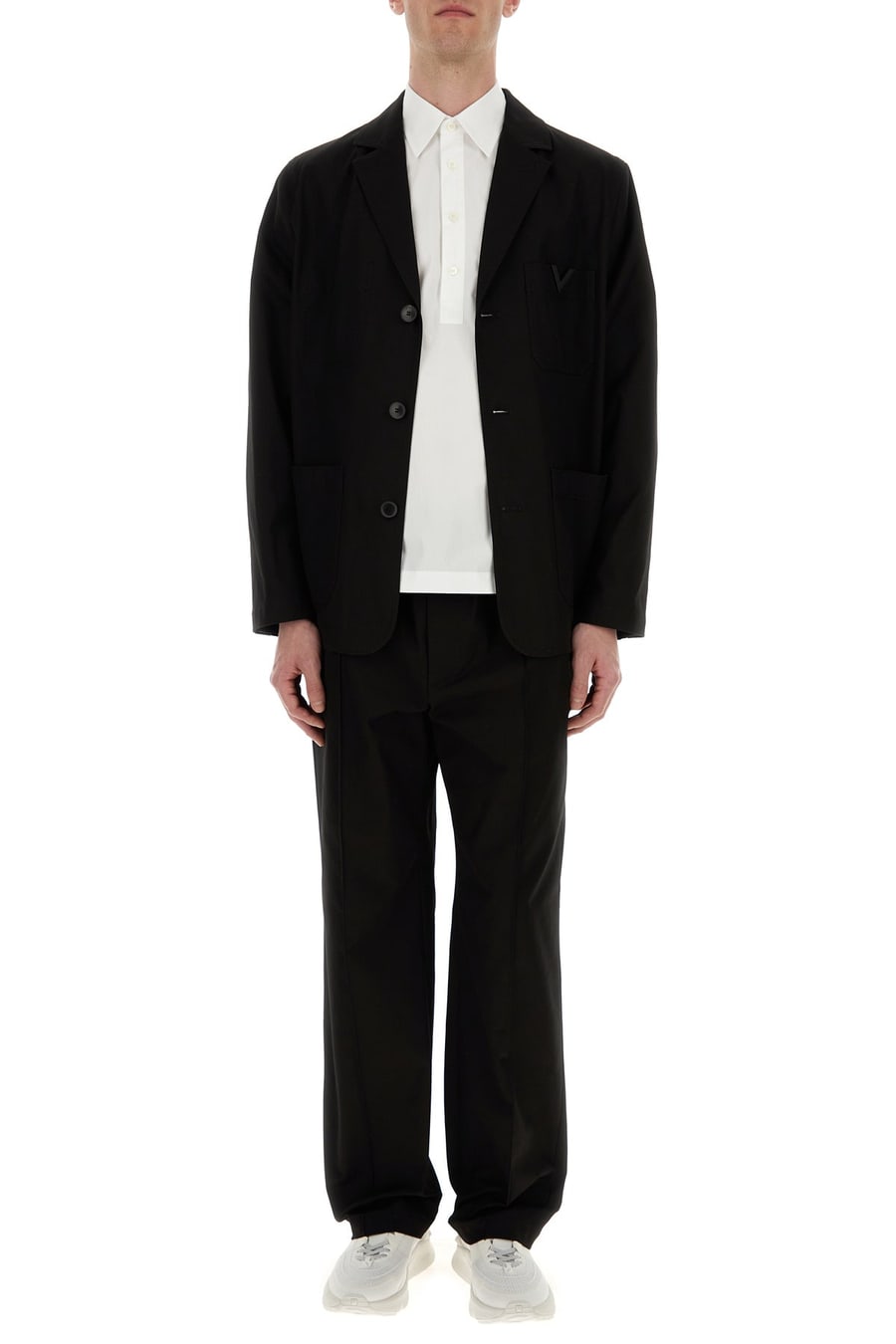 Valentino Garavani Pantalone in cotone stretch nero, view 6