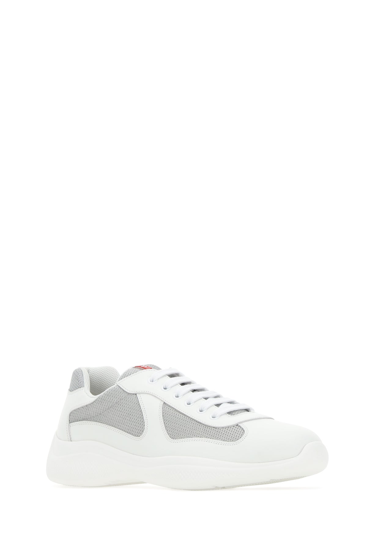 Prada Sneakers bicolor in pelle e tessuto tecnico, view 2