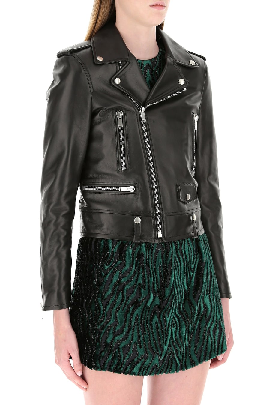 Saint Laurent Giacca in nappa nera, view 3