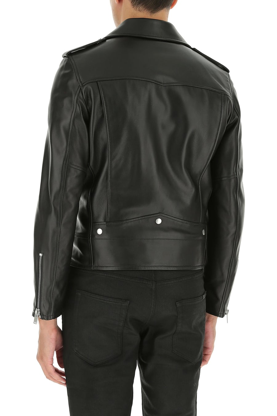 Saint Laurent Giacca in pelle nera, view 4