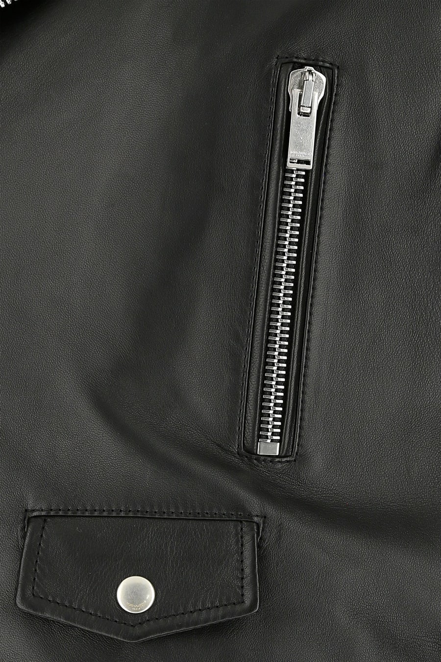 Saint Laurent Giacca in pelle nera, view 5