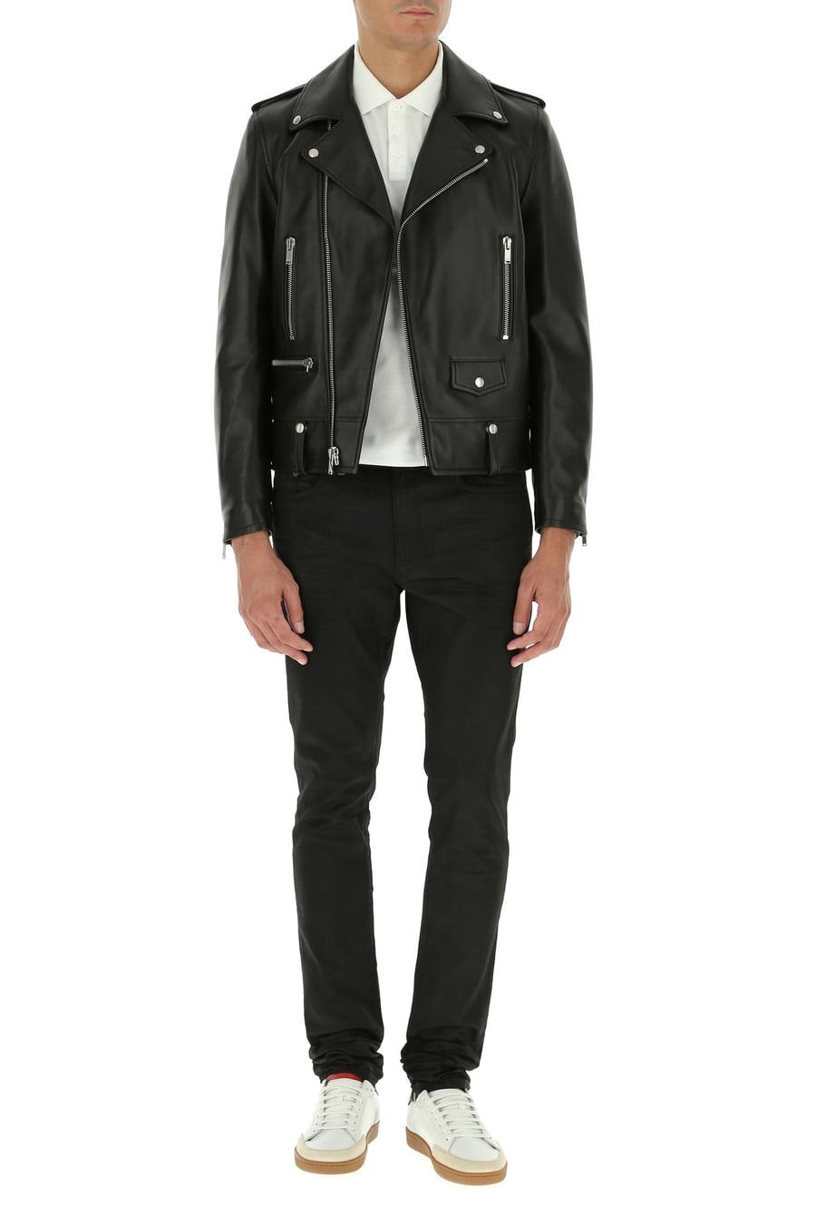 Saint Laurent Giacca in pelle nera, view 6
