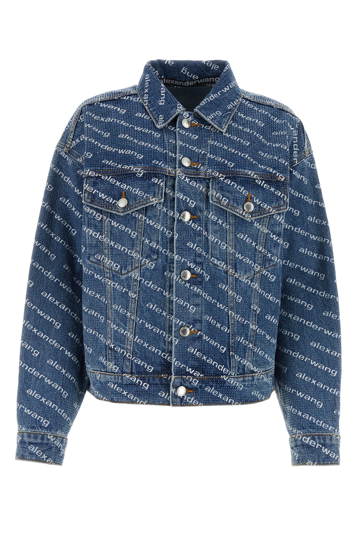 ALEXANDER WANG Giubbino oversize in denim stampato