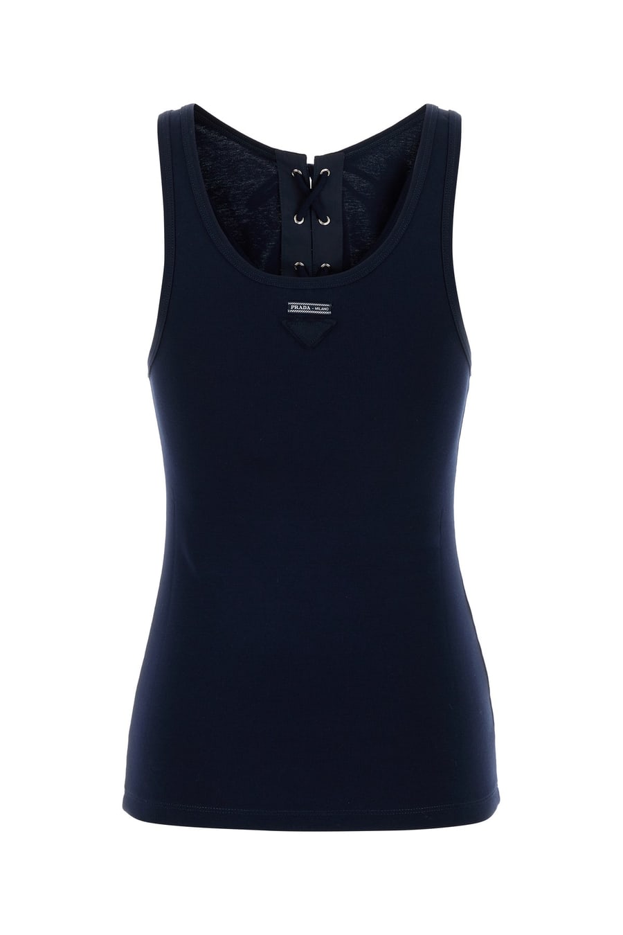 Prada Canotta in cotone blu navy, view 2