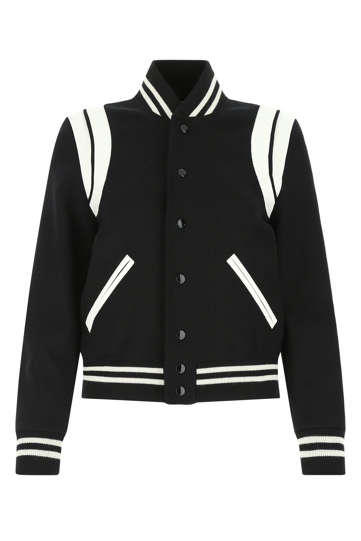 Saint Laurent Bomber in misto lana nera