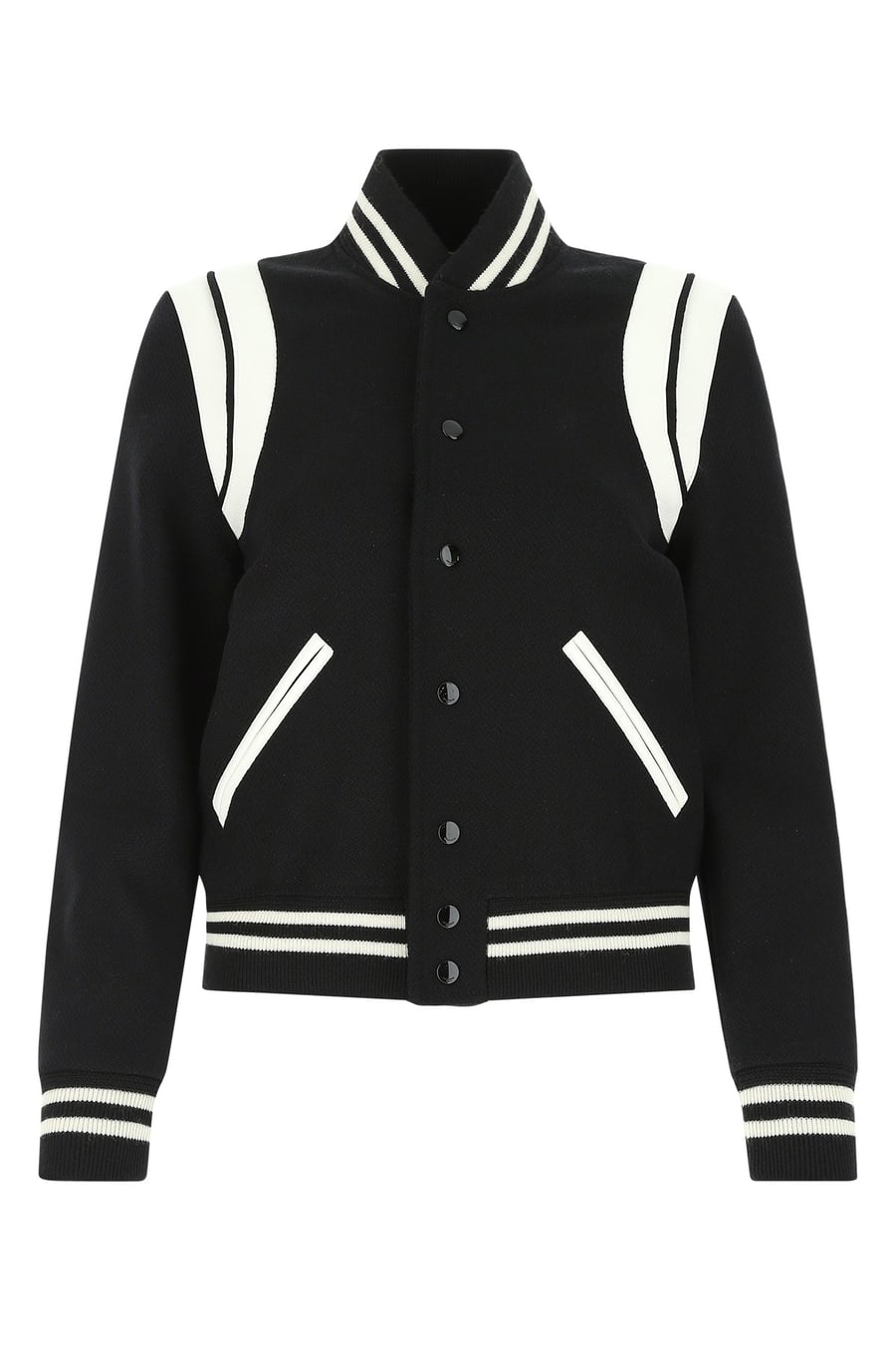 Saint Laurent Bomber in misto lana nera