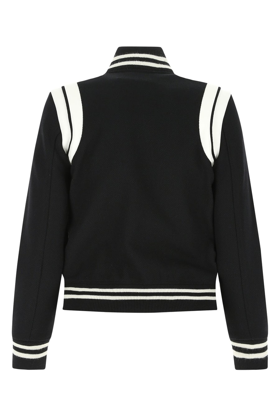 Saint Laurent Bomber in misto lana nera, view 2