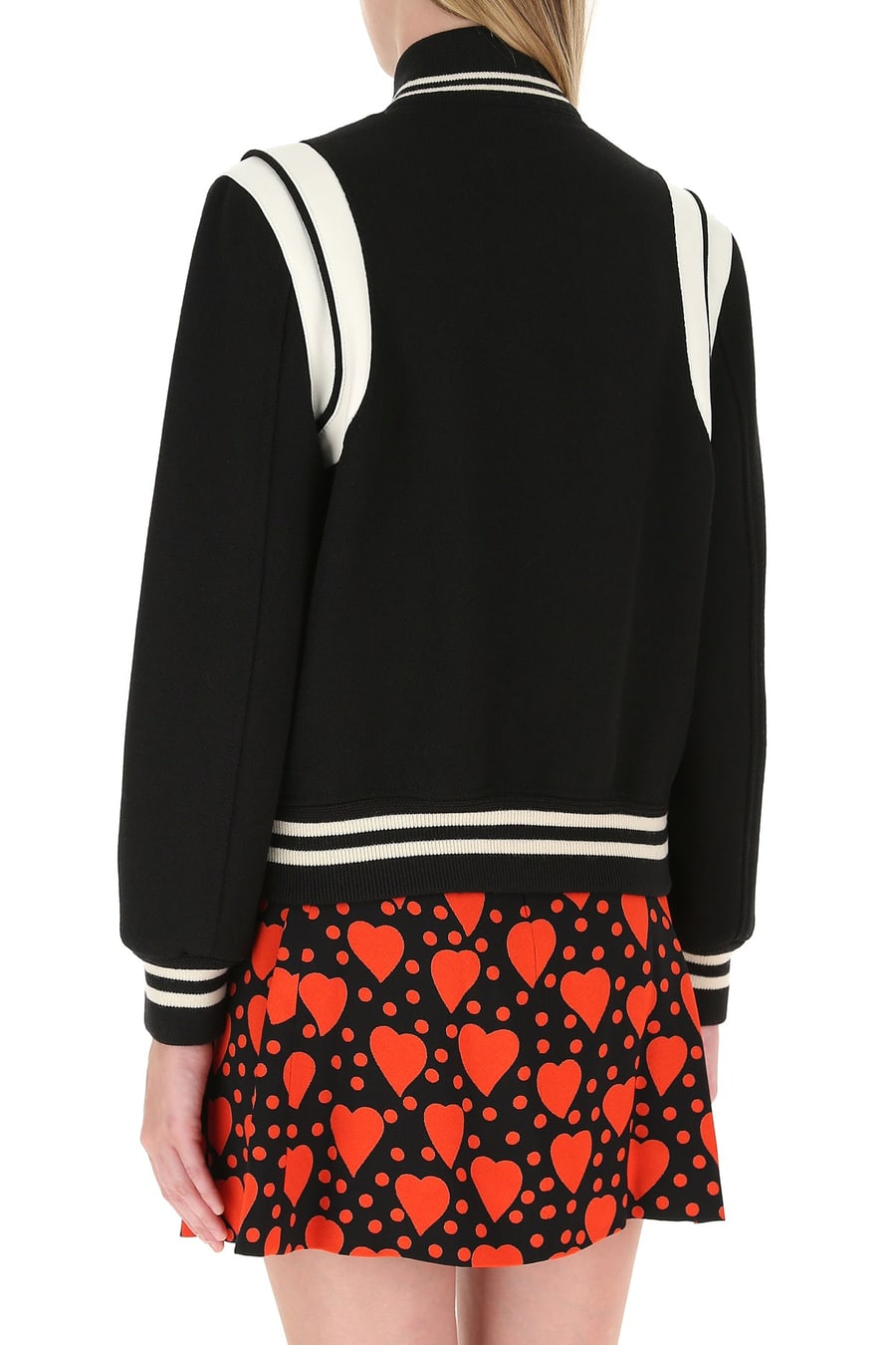 Saint Laurent Bomber in misto lana nera, view 4