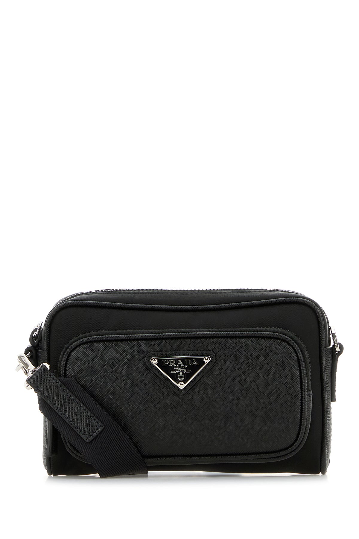 Prada Borsa a tracolla nera in Re-Nylon e pelle