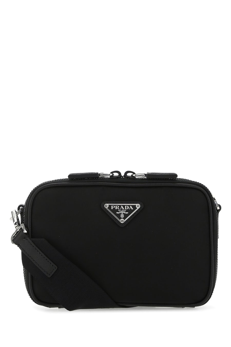 Prada Borsa a tracolla nera in pelle e nylon