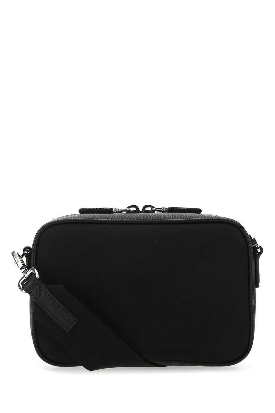 Prada Borsa a tracolla nera in pelle e nylon, view 3